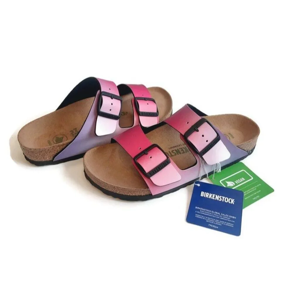 Birkenstock Arizona BS Womens Sz 6 Birko-Flor Sandals Ombre Pink Purple Narrow - Picture 11 of 11